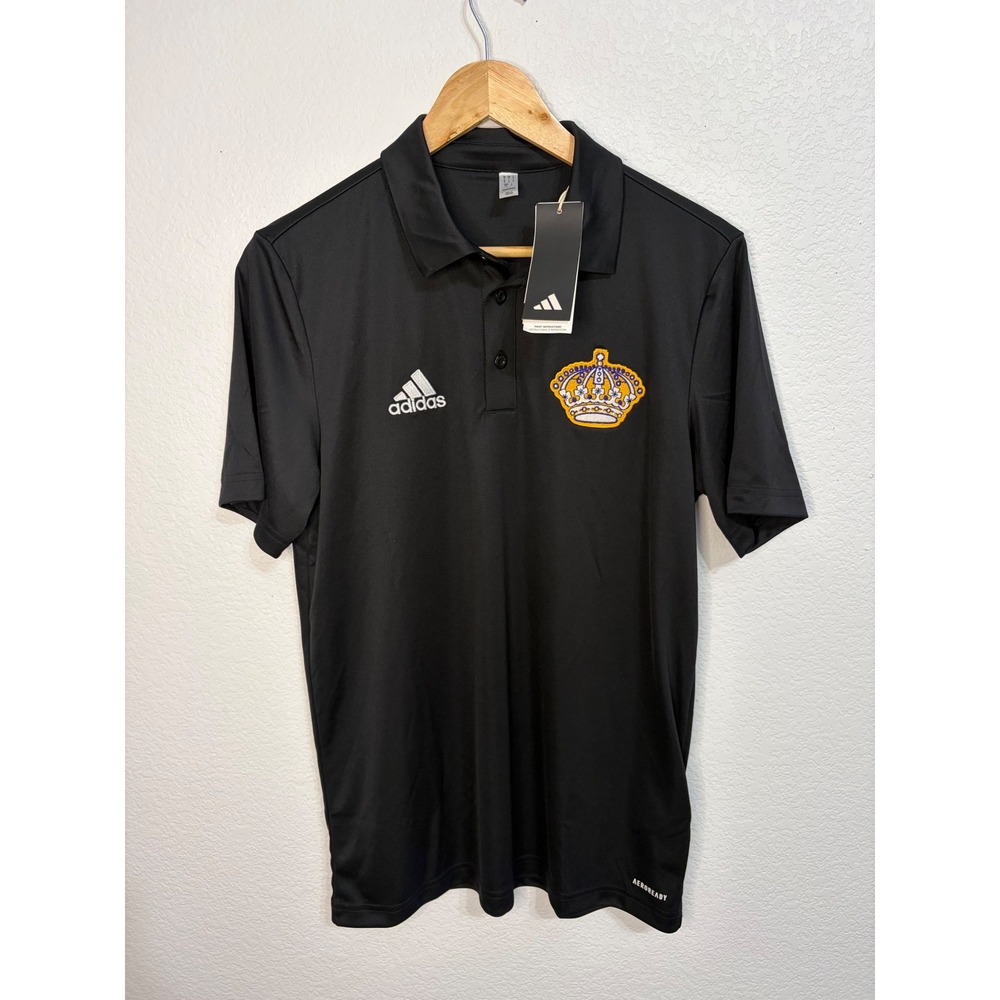 Adidas Mens Entrada 22 Soccer Polo Shirt Black Aeroready HB5328 Crown Crest S - Picture 2 of 6